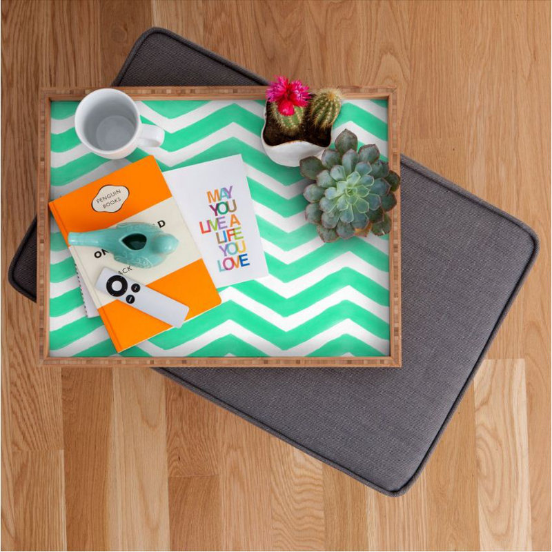 Plateau de table repose-pieds/café en poudre, Turquoise