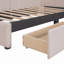 Lit de jour rembourré avec 2 tiroirs de rangement, structure de canapé-lit simple, sans sommier, tissu en lin-39333473