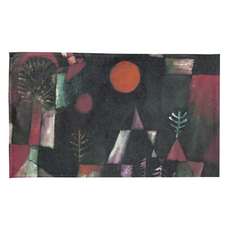 Serviette de thé full moon, Polyester sergé, Rouge