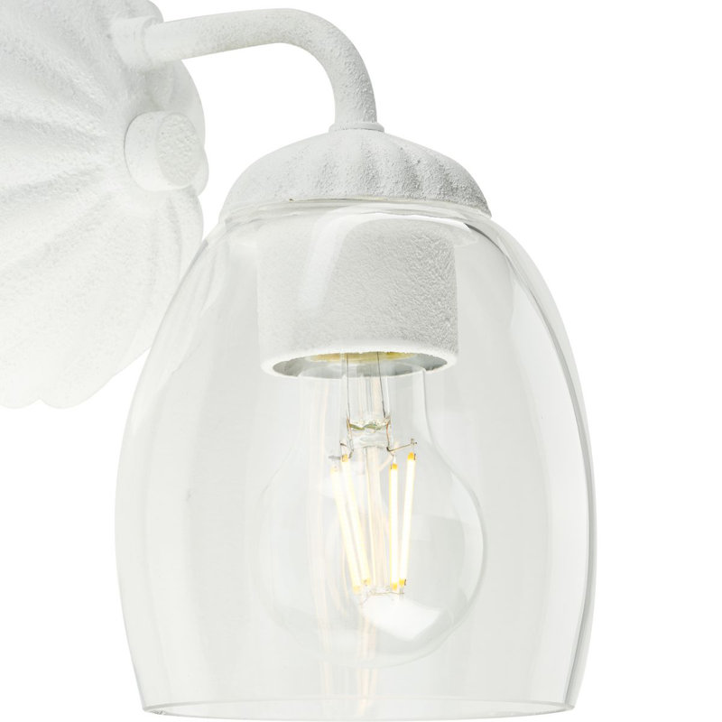 Quillan White Plaster Dimmable 1-Light Vanity Light