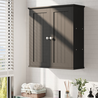 Armoire murale moderne en bois - Rangement pour médicaments résistant à l'eau pour la salle de bain et la cuisine