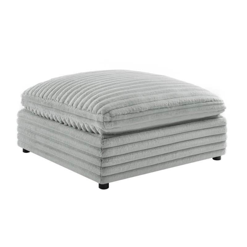 Jenny Plush Polyester 40 In. Square Ottoman