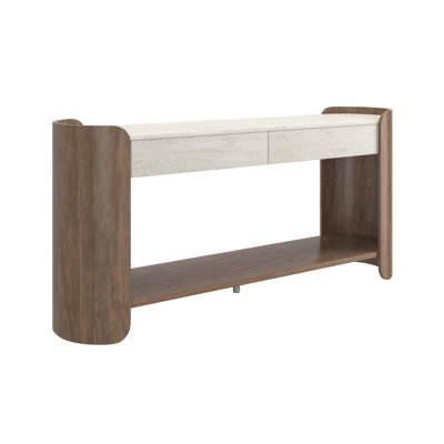 Fleur 66.75'' W Stone Console Table