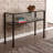 SEI Furniture Distressed 2 Door Metal Terrarium Display Console Table, Black