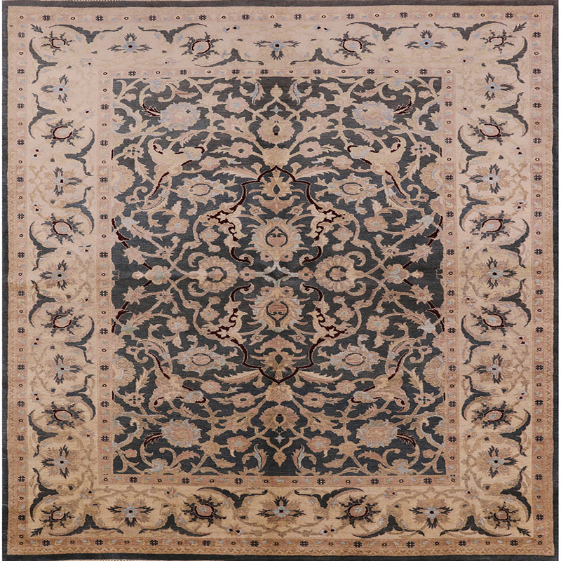 Tapis ivoire / bleu marine Rodolf, Carré 3 pi
