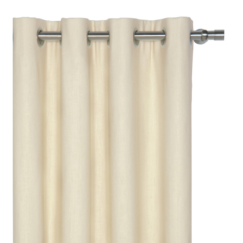 Breeze Pure Linen 100% Linen Room Darkening Curtain Single Panel, 96" W x 84" L, Pearl
