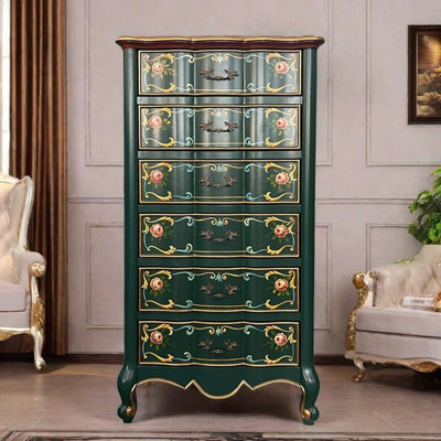Hand-Painted Six-Drawer Entrance Accent Chest