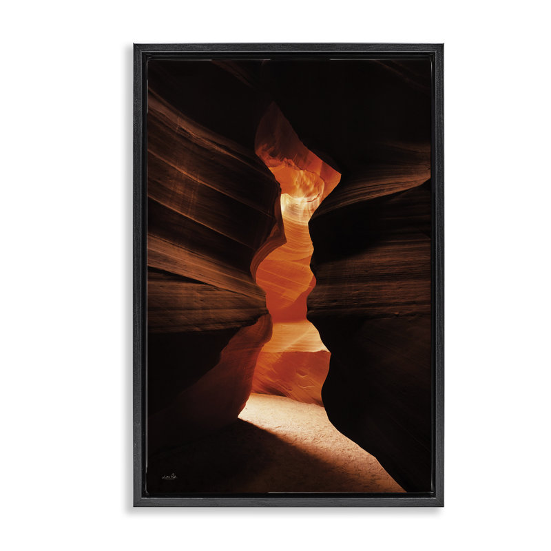Toile flottante encadrée Sunlit Canyon par Martin Podt, H 25 po x l 17 po, Cadre flottant noir de jais