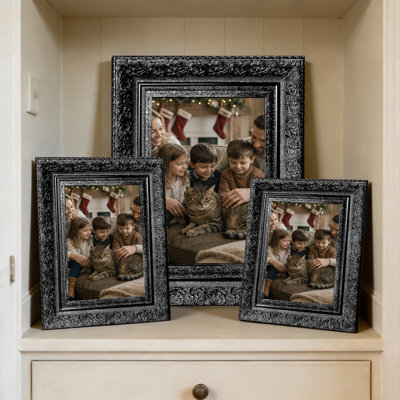 8" x 10" Black 3 PCS Vintage Style Picture Frame for Wedding Gifts