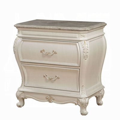 Table de chevet Chantelle avec plateau en marbre