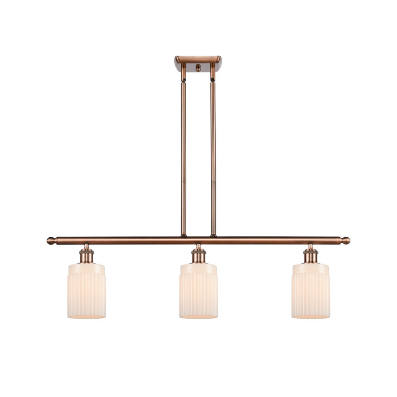 Caplinger 3 - Light Kitchen Island Pendant, Antique Copper, 6 Watt Vinage LED Bulb