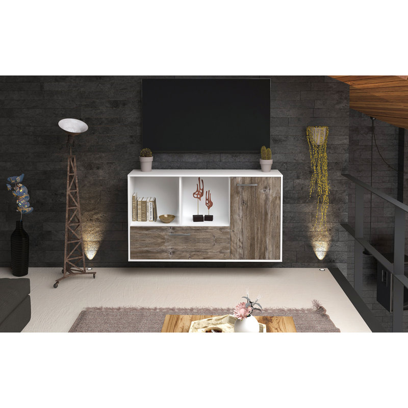Palmdale Unfinished TV Stand for TVs up to 70", Driftwood/White