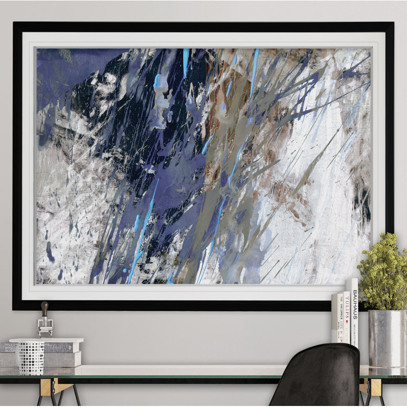 Blue Noise I - cadre photo, reproduction d'art, Noir, H 30 po x l 40 po x P 1,5 po