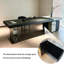 Table de salle à manger haut de gamme en bois massif de 78,74 po au design minimaliste en marbre massif, luxueuse et exquise-129346893