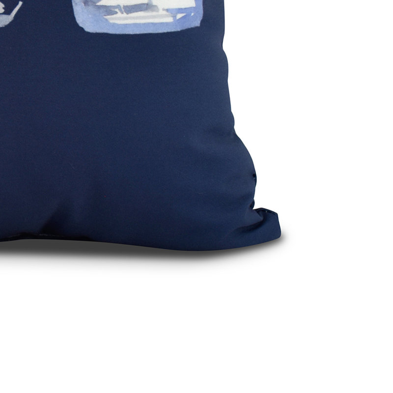 Housse de coussin carré Nantucket, Bleu marine, 16 po x 1 po