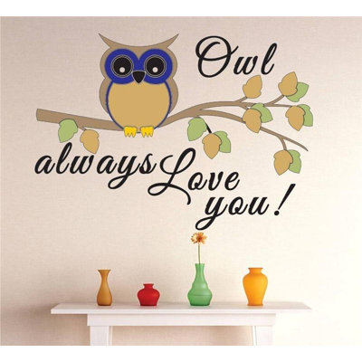 Décalcomanie murale « always love you you » hibou