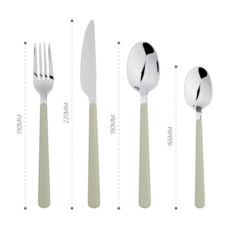 17 Stories Sirah 24 Piece Cutlery Set , Service for 6, Green