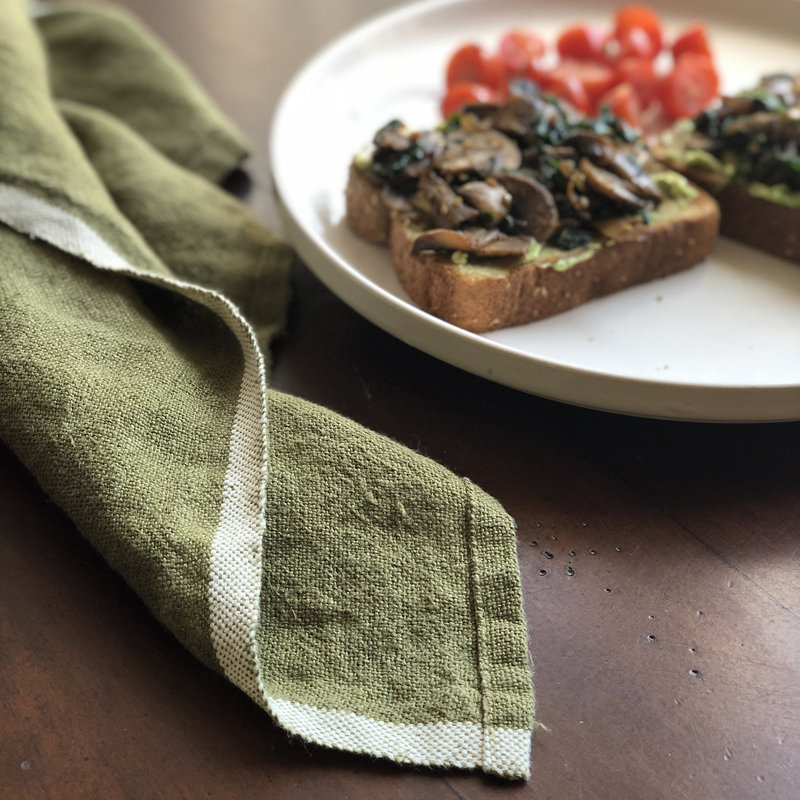 Soren Linen Square Napkin, Green