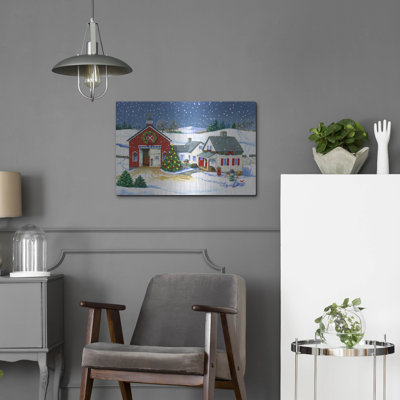  «The Gibson Barn» par Geraldine Aikman, art mural en métal, 24 po x 16 po