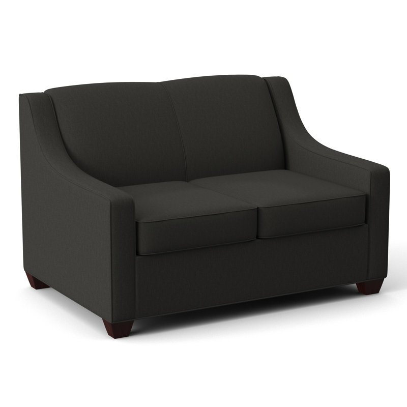 Phillips 52" Square Arm Loveseat with Reversible Cushions, Empire Mahogany, Antic Cinder