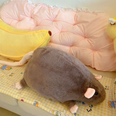 Oreiller 35CM Souris en peluche douce avec tissu doux Mignon réaliste pour canapé Chambre Salon Décoration intérieure