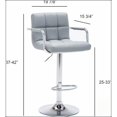 Tabouret de bar contemporain pivotant et réglable avec coussin, idéal pour les cuisines et bars modernes, alliant style et confort