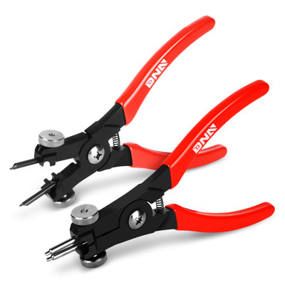 [2Pcs] 6.5" Heavy Duty Internal External Remover Retaining Snap Ring Plier Set
