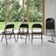 Ensemble de 4 chaises pliantes robustes en acier noir - siège en métal portable, chaise d'invité supplémentaire, salle à manger, bureau, patio, solution de sièges pour événements et réunions-577104257