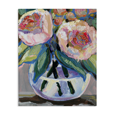  Gifted Pink Peonies Canvas Wall Art by Jeanette Vertentes