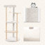 Tour à chat en bois pour chats d'intérieur, maisonnette grimpante à 5 niveaux avec poteaux à griffer en sisal beige
