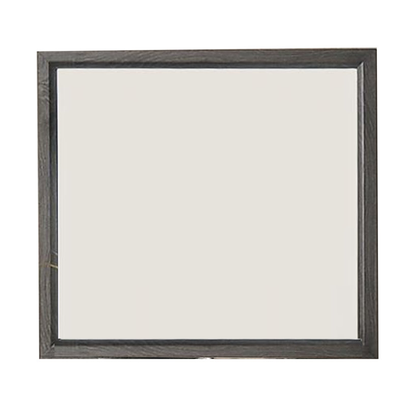 Miroir de coiffeuse Erica, cadre en bois contemporain de 39 pouces, Horizontale, Gris