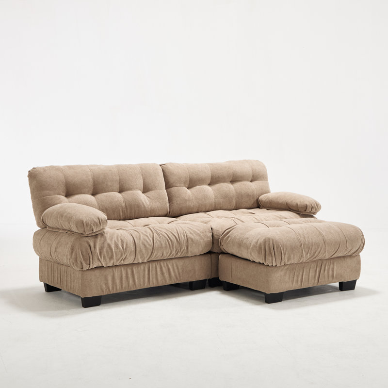 Deep Seat Sectionals, Wood Frame Modern L Shaped Sofa For Home Living