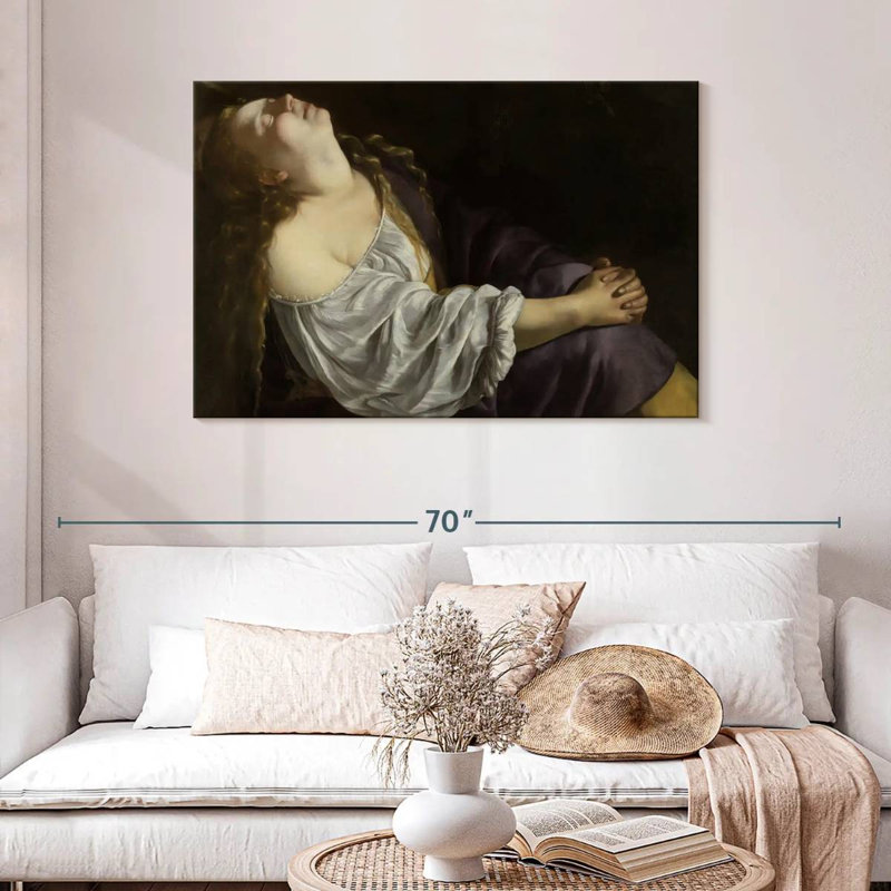 Adella Mary Magdalene en extase 1611, H 30 po x l 45 po