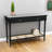 Ayleena Maxwelton Solid Wood Console Table with 2 Drawers and Woven Cane Storage Shelf-1536042749