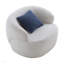 Fauteuil demi-tonneau pivotant pour les petits espaces, canapé rond confortable avec accent bouclé et rotation à 360 degrés, idéal pour le salon et la chambre à coucher