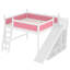 Lit mezzanine double avec rangement et glissade amovible pour chambre d'enfant-1382582011-1382582013