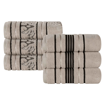 Ensemble de serviettes en coton uni et jacquard Sadie Zero Twist