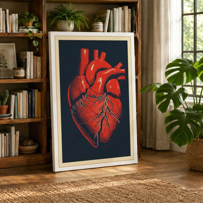 Anatomical Heart Vintage - Wrapped Canvas