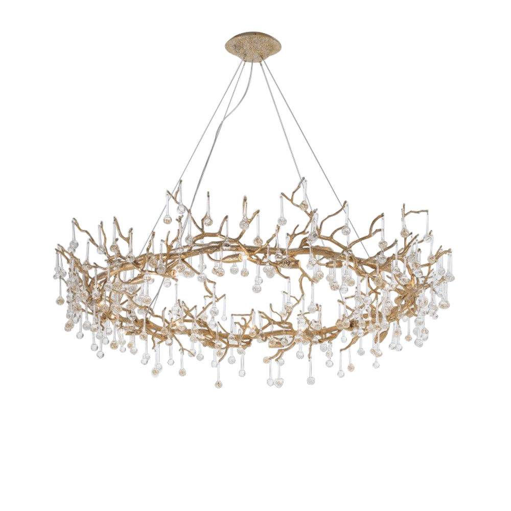 ALAN MIZRAHI LIGHTING Organic Light Bronze Pendant Bijout Teardrop  Chandelier | Wayfair