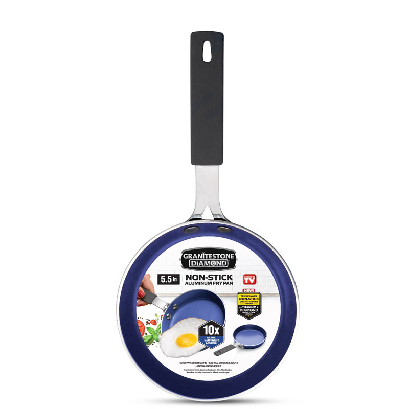 Moule à œufs antiadhésif granitestone bleu 5,5 po avec poignée en caoutchouc