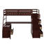 Lit mezzanine simple avec 7 tiroirs, 2 tablettes et un bureau
