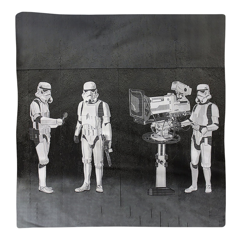 Banksy Graffiti No Pattern Square Napkin, 22" x 22", Poly Twill