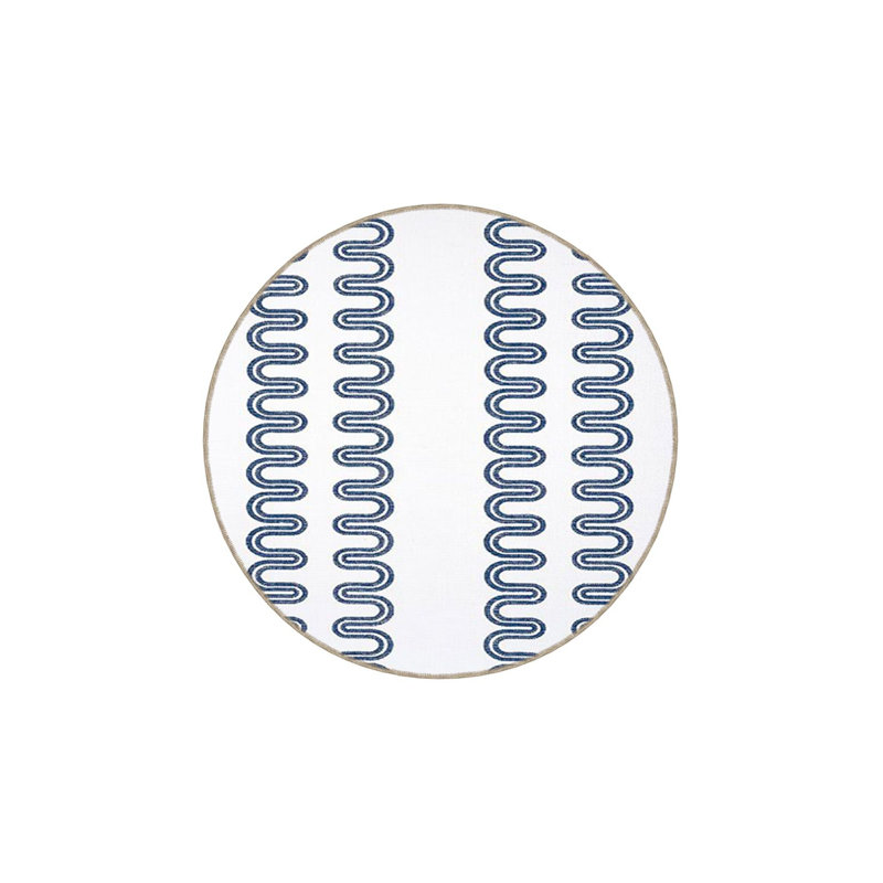 Tapis bleu à motif de nœuds lavable à la machine, Sous-tapis carré 3 pi 3 po inclus
