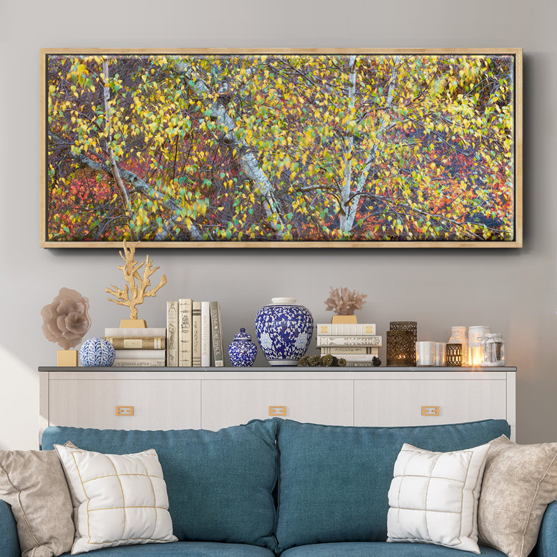 Tree Panorama IV- Framed Canvas, 12" H x 30" W