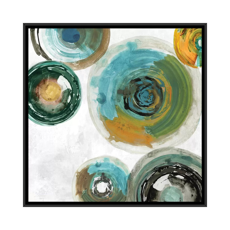 « spirales i », impression sur toile, H 18 po x l 18 po x P 1,5 po, Toile avec cadre noir