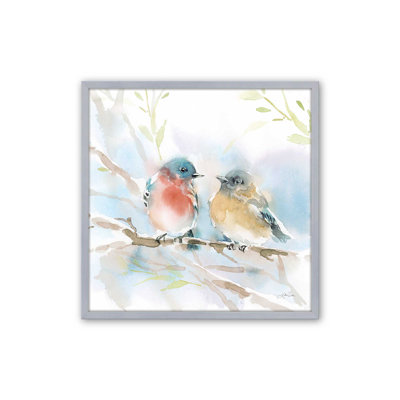 «Bluebird pair in Spring» par Katrina Pete - reproduction d'art sur toile tendue