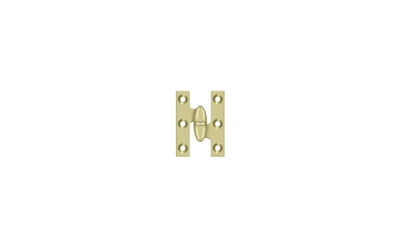 Deltana OK2015U3UNL-R 2" x 1-1/2" Olive Knuckle Hinge; Unlacquered Bright Brass Finish