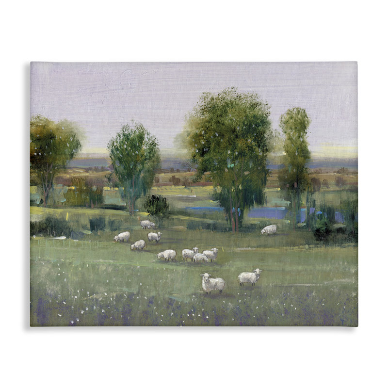 "Sheep in Pasture Overview", art mural par Tim Ottoole, H 30 po x l 40 po