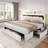 Beige Bed Frame With 5 Xl Storage Drawers-2022326759-2022143218