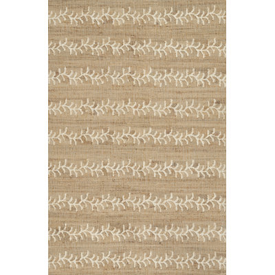 Adoria Vine Stripe Jute and Wool Handwoven Ivory Area Rug
